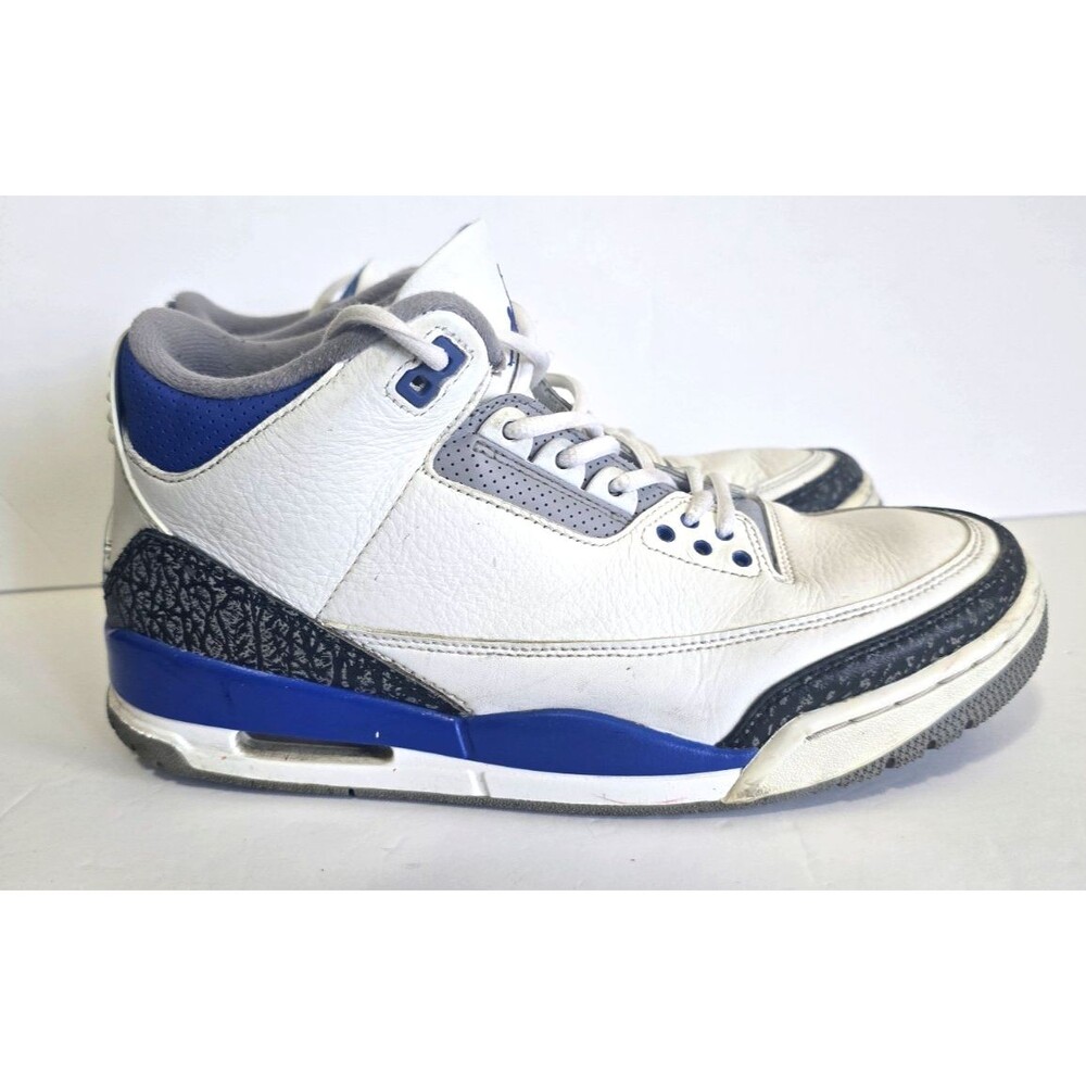 Nike Air Jordan 3 Retro Racer Blue CT8532‑145 Men Shoe Size 9 White Cement Grey